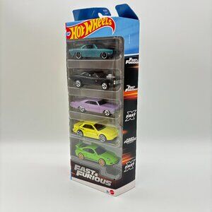 Hot Wheels 2025 Fast & Furious 5 Pack: Dodge Chevorlet Porsche Plymouth Nissan